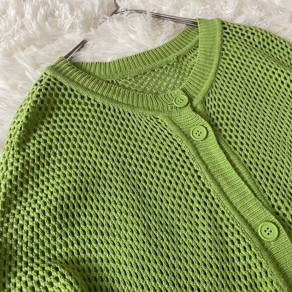 Suckle Openwork Cardigan M Light Green Outerwear - Picture 2 of 7